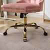 NicBex Luxury Office Chair, Modern Velvet Upholstered Tufted Button Home Office Desk Chair with Golden Metal Base, Adjustable Swivel Vanity Chair - 4 of 4