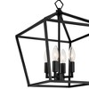 Franklin Iron Works Black Pendant Chandelier 13" Wide Modern Geometric Open Cage Shade 4-Light Fixture for Dining Room House Foyer - 3 of 4