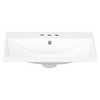 Vynxaria 24"L x 18"W White Resin Countertop Bathroom Sink Vanity Top with 3 Faucet Holes - 3 of 4