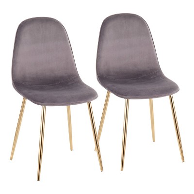 Set of 2 Pebble Contemporary Dining Chairs Gold/Gray - LumiSource