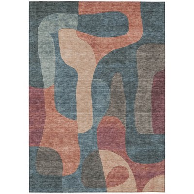 HomeRoots 10' X 14' Sage And Pale Aqua Abstract Washable Indoor Outdoor Area Rug