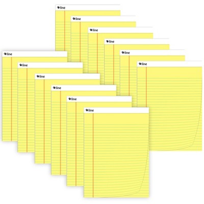 C-line® Legal Pad, Wide Ruled, Yellow, 50 Sheets, Pack Of 12 : Target