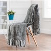 Chanasya Chenille Knit Diamond Textured Decorative Throw Blanket with Tassels - image 3 of 4