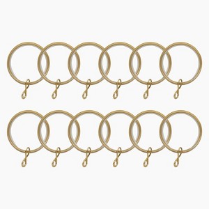 TWOPAGES Curtain Rings with Eyelets, 1.5" Ring for Curtain Pin Hooks (Pack of 12) - 1 of 4