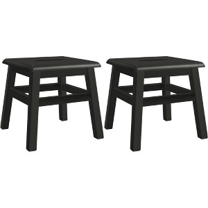 eHemco Solid Hardwood Step Stool, 12.25 Inches Height, Set of 2 - 1 of 4