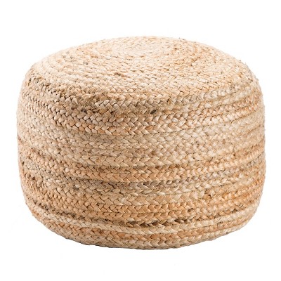 18" Round Knitted Pouf Ottoman Taupe/Tan - Jaipur Living