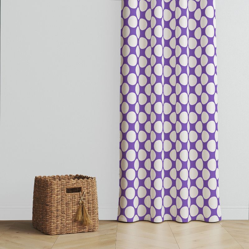 Bacati - Large Dots Purple Cotton Printed Single Window Curtain Panel, 3 of 5