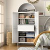 SUXXAN 2-shelf and 1-drawer Metal Display Cabinet,Modern Freestanding Arched Cabinet,Porcelain Cabinets,Bookshelves,Assembly Required - 4 of 4