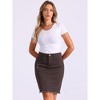 INSPIRE CHIC Women's Basic Distressed High Waist Ripped Hem Washed Jeans Skirt - 3 of 4