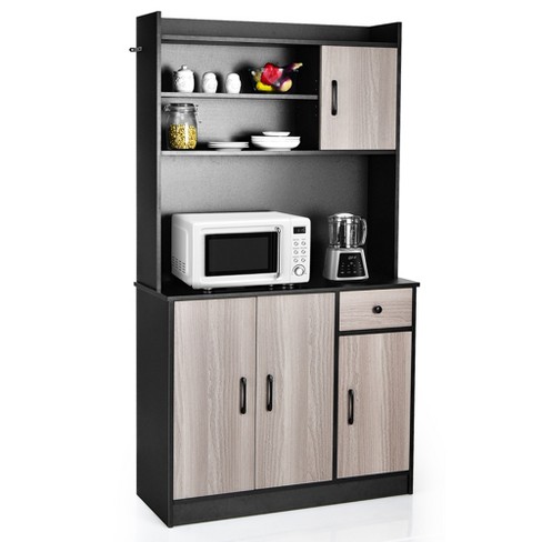 InRoom Designs Tall Kitchen Pantry Microwave Storage Cabinet & Reviews