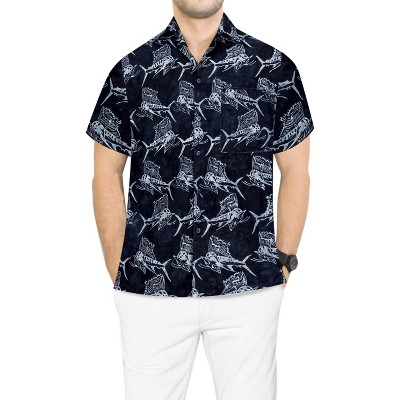 LA LEELA Men's Vacation Hawaii Shirts Hawaiian Shirts Tropical Floral Beach Shirts Casual Short Sleeve Button Up Shirt Men