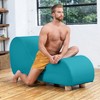 Avana Chaise Lounge Chair for Stretching and Relaxation, Hevea Wood Feet, Faux Leather - Submarine Grey - 4 of 4