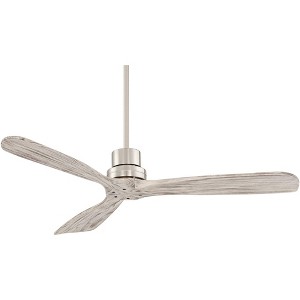 52" Casa Vieja Delta-Wing DC Modern 3 Blade Indoor Ceiling Fan with Remote Control Brushed Nickel Gray Wood Damp Rated for Patio Exterior - 1 of 4