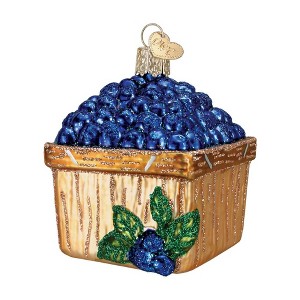 Old World Christmas 3.0 Inch Basket Of Blueberries Ornament Fruit Nutrition Tree Ornaments - 1 of 3