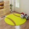LOVEVOOK Soft Rugs for Bedroom, Softball Rug for Boys, Bedside Area Carpet, Circle Carpets for Living Room, Nursery, Dorms Machine Washable - 3 of 4