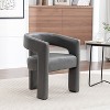 SEYNAR Modern Glam PU Leather Upholstered Dining Chair, Open-Back Accent Chair - 2 of 4
