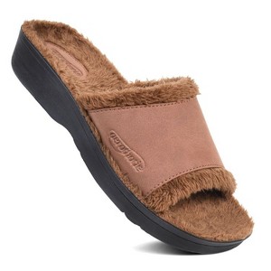 Aerothotic - Aspen Fuzzy Strap Ladies Arch Support Slides - 1 of 4