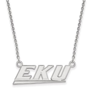 Black Bow Jewelry 14k White Gold Eastern Kentucky Colonels NCAA Necklace 18 Inch - 1 of 4
