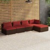 vidaXL Garden Lounge Set Brown PE rattan, powder-coated steel, plastic - 2 of 4