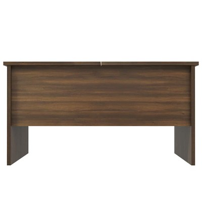 Front view of the closed coffee table with visible wood grain