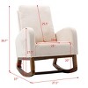 NicBex Linen Fabric Glider Rocking Chair with Side Pocket,Upholstered Nursery Rocking Chairs with High Backrest,Nursing Chair for Bedroom - 3 of 4