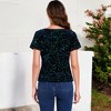 Anna-Kaci Women's Short Sleeve Crew Neck All-Over Sequin Embellished Top Stylish Sparkling Blouse - 4 of 4