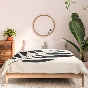 Breezy Palm Polyester Comforter & Sham Set Beige/Black - Deny Designs - 1 of 4