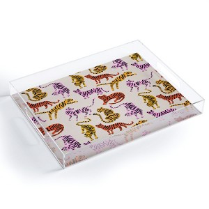 Cat Coquillette Tiger Collection Pink Yellow Acrylic Tray - Deny Designs - 1 of 4