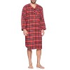 Ashford & Brooks Mens Flannel Plaid Long Sleep Shirt Henley Nightshirt - 4 of 4