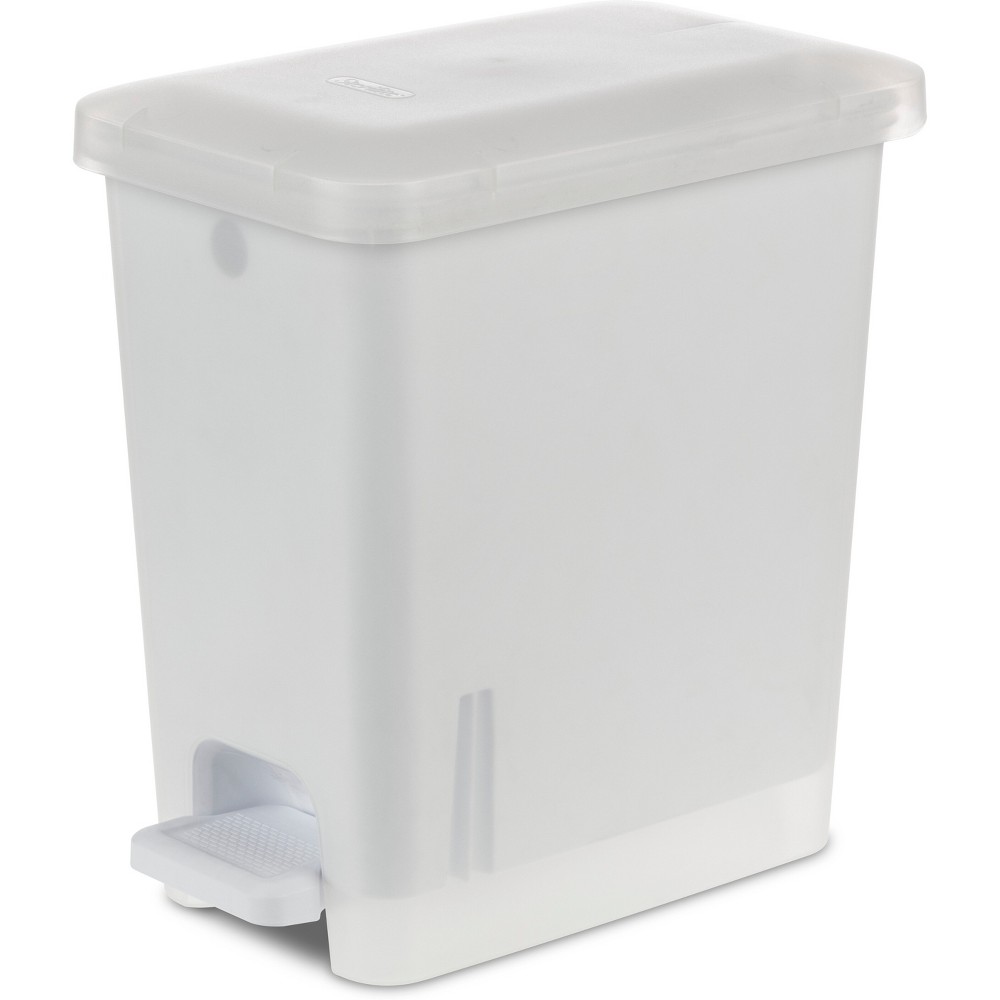 Photos - Waste Bin 2.7gal Step Trash Can Clear - Brightroom™: Small Pedal-Operated Lid, Bathroom Garbage, Indoor Rectangle, Textured Plastic