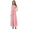 Coolmee Women's Strapless Maxi Dress Off Shoulder Flared Tube Top Long Dresses with Pocket - 2 of 4