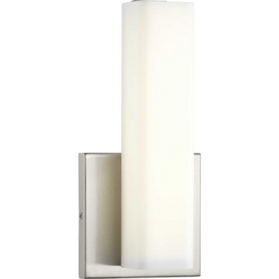 Brushed Nickel LED Wall Sconce with Opal Glass Shade