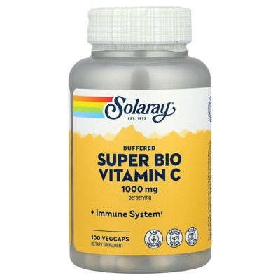Solaray Buffered Super Bio Vitamin C, 1,000 mg, 100 VegCaps (500 mg per Capsule)