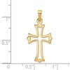 Black Bow Jewelry 14k Yellow Gold Cutout Fleur de Lis Cross Pendant, 13 x 28mm - 4 of 4