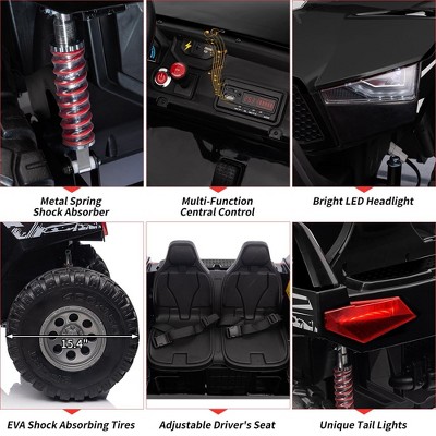 24V Black 2-Seater Ride-On UTV Car with Remote Control
