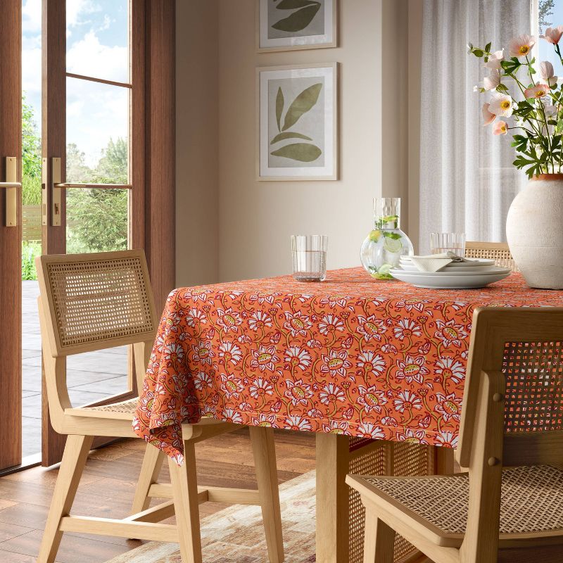 Floral Tablecloth Terracotta Orange - Threshold™, 3 of 5
