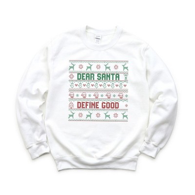 Simply Sage Market Women s Graphic Sweatshirt Santa Define Good Xl White Target