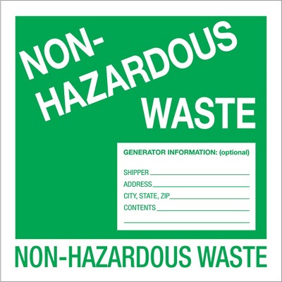 Tape Logic Labels "Non-Hazardous Waste" 6" x 6" Green/White 500/Roll DL1302