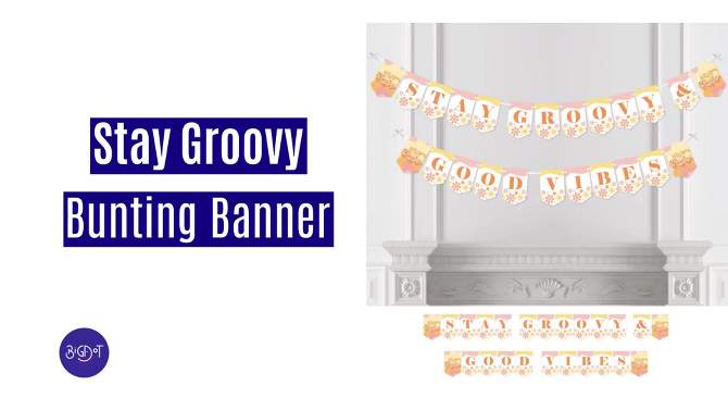 Big Dot of Happiness Stay Groovy - Hippie Birthday Party Bunting Banner - Party Decorations - Happy Birthday, 2 of 7, play video