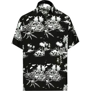 LA LEELA Mens Hawaiian Shirts Short Sleeve Button Down Shirt Floral Shirt Men Holiday Tropical Beach Summer Party Shirts Funny - 1 of 4