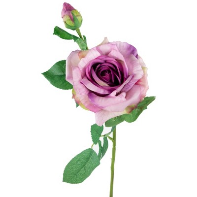 Set of 6 Purple Real Touch Artificial Rose Stems