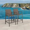 2pc Outdoor Counter Height Bar Stools: UV-Resistant Aluminum Frame - Crestlive Products - 2 of 4