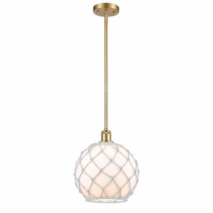 Farmhouse Rope - 1 Light Stem Hung Mini Pendant In Industrial Style-13 Inches Tall and 10 Inches Wide - 1 of 1