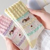 Anna-Kaci Women's 2-Pair Ruffle Cuff Crew Socks with Knit Fabric Playful Character Pattern and Stretch Fit - 2 of 4