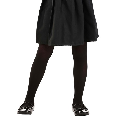 HalloweenCostumes.com One Size Girl Girl's Opaque Black Tights | Kids Costume Accessories for Dress-Up, Halloween, and Everyday Wear, Black - image 1 of 2