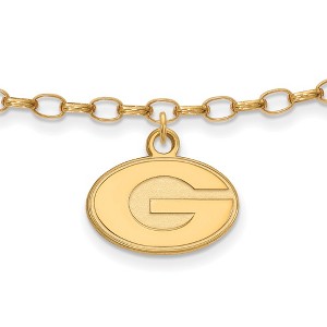 Black Bow Jewelry 14k Yellow Gold Plated Sterling Silver Georgia Bulldogs NCAA Anklet 9 Inch - 1 of 4