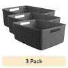 (3 pack) Curver Jute Medium Grey Plastic Storage Basket - 2 of 4