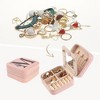 Unique Bargains Portable Mini PU Leather Storage Display Holder Jewelry Box with Mirror for Women - 2 of 4