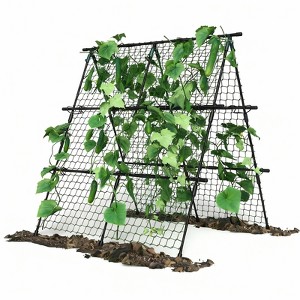 Cucumber Trellis, A-Frame Garden Trellis for Climbing Plants, 4ftx 4ft Metal Trellis Outdoor Support Fruit Vegetable - 1 of 4