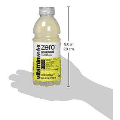 Vitaminwater Zero Squeezed, Lemonade Flavored, Electrolyte Enhanced Bottled Water With Vitamin B5, B6, B12, 20 Fl Oz, 12 Pack